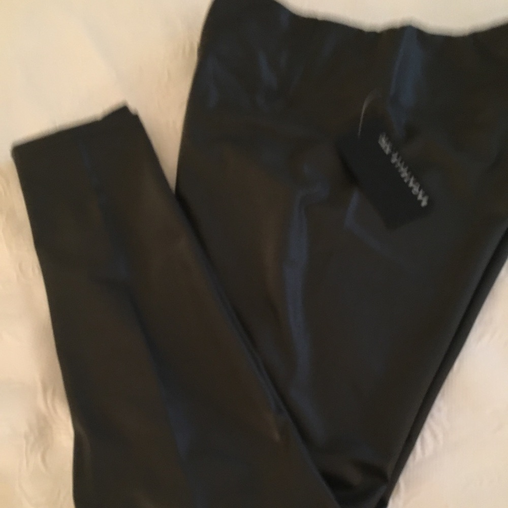 Black Faux Leather Leggings—Bagatelle NY